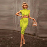 Symone Pleated Bandage Skirt Set