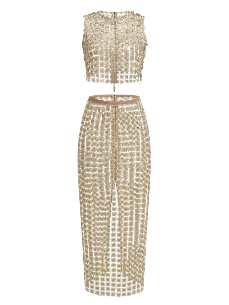 Ensemble jupe en satin
