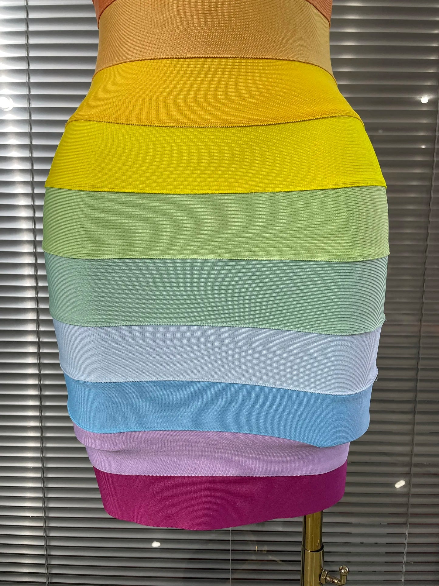 Rainbow Bandage Mini Dress