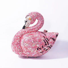 Swan Rhinestone Clutch Purse