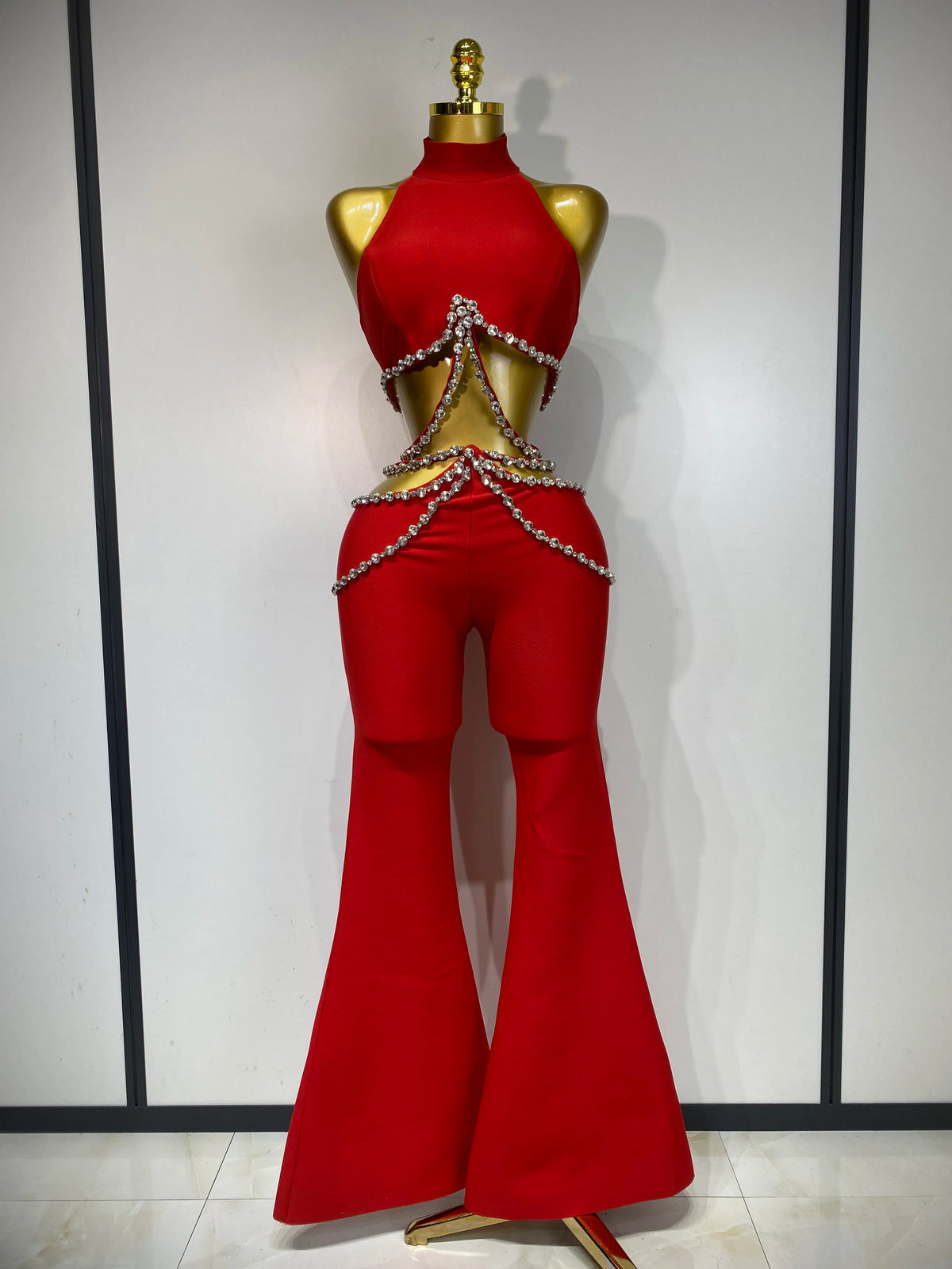 Anita Rhinestone Bandage Pants Set