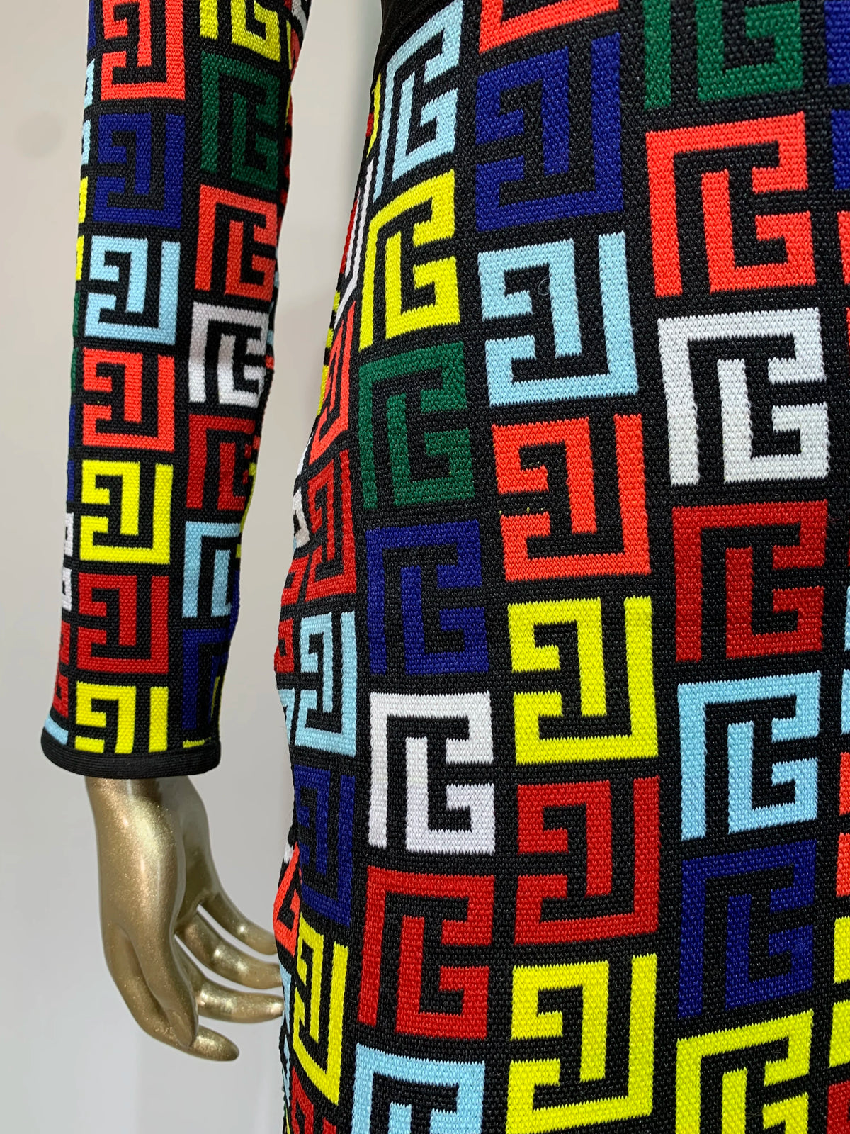 Mini-robe de luxe en jacquard avec bandes