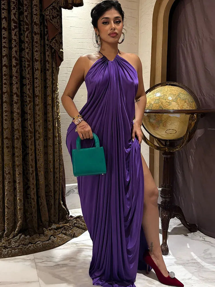 Robe longue en soie Dania