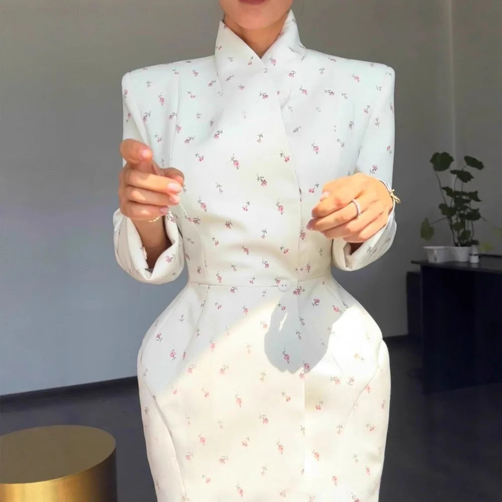 Robe blazer fleurie