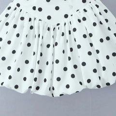 Polka Dot Puff Mini Dress