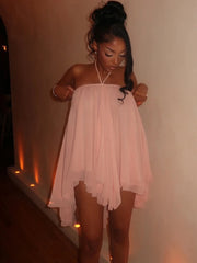 Asymmetrical Hem Backless Dress