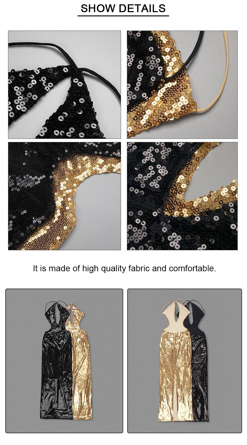 Robe sans dos à sequins Aisha