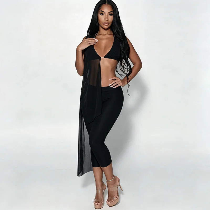 Melynda Mesh Capri Set