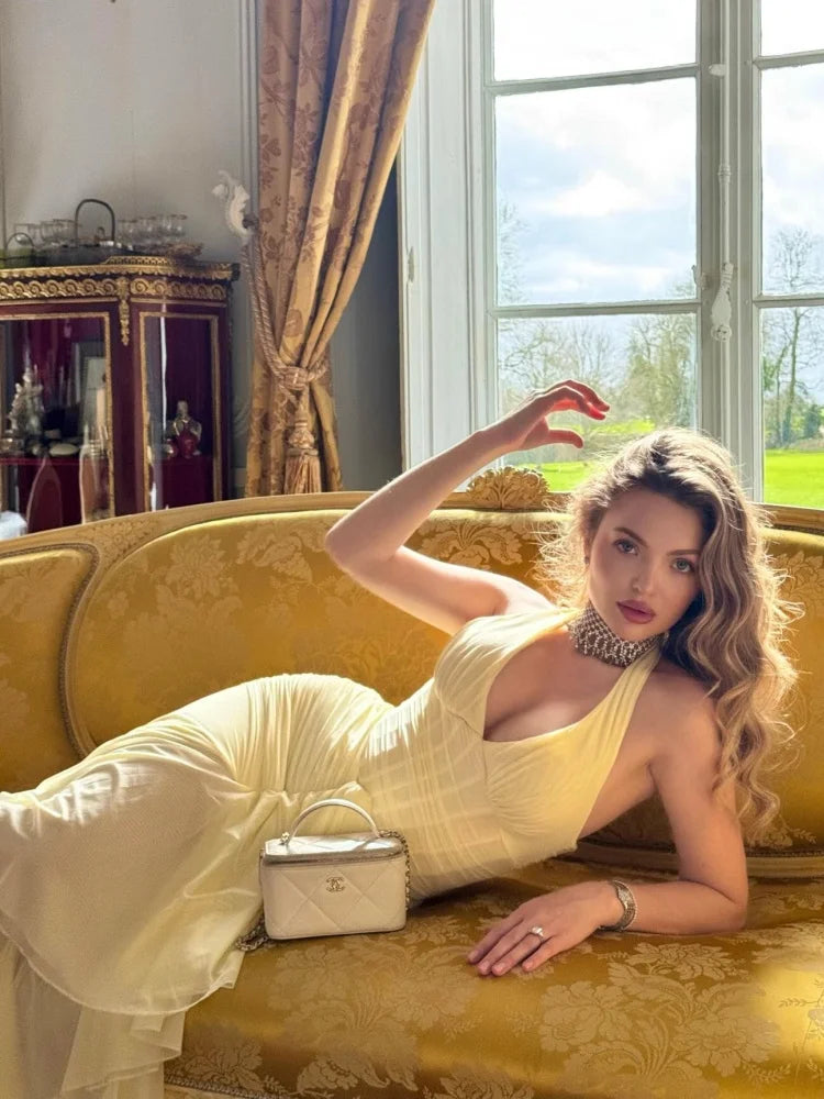Robe longue froncée Lourna