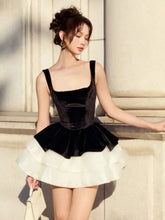 Loria Ruffles Velvet Dress