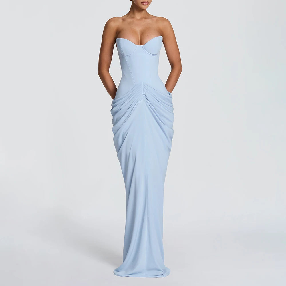 Grande Dame Ruched Maxi Dress