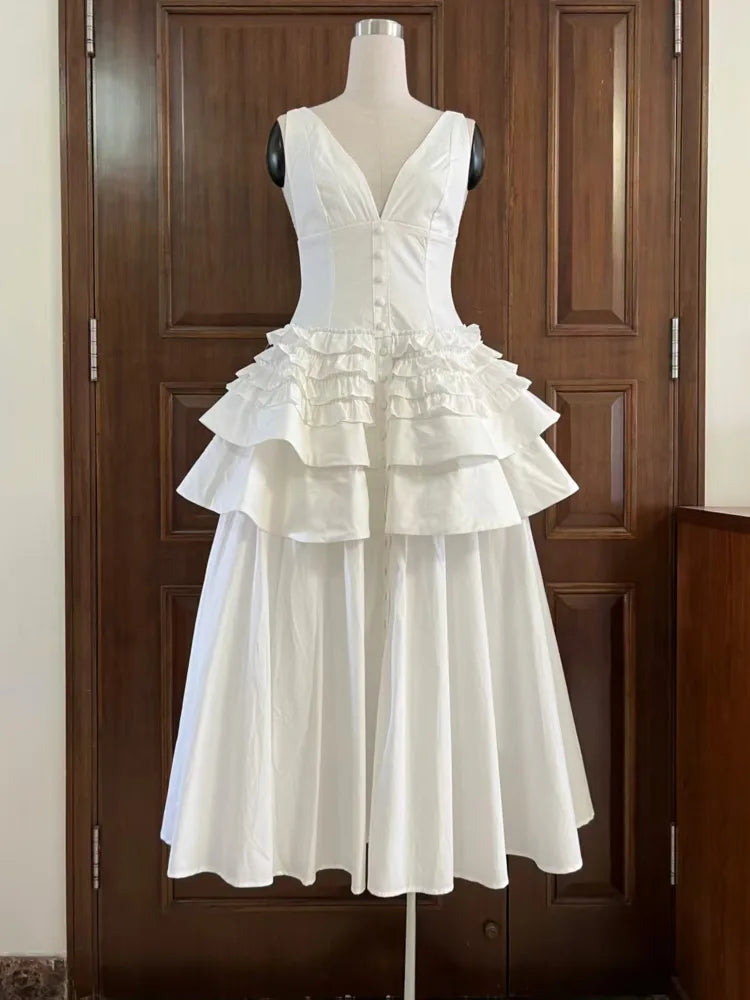 Robe midi Jenae à manches bouffantes