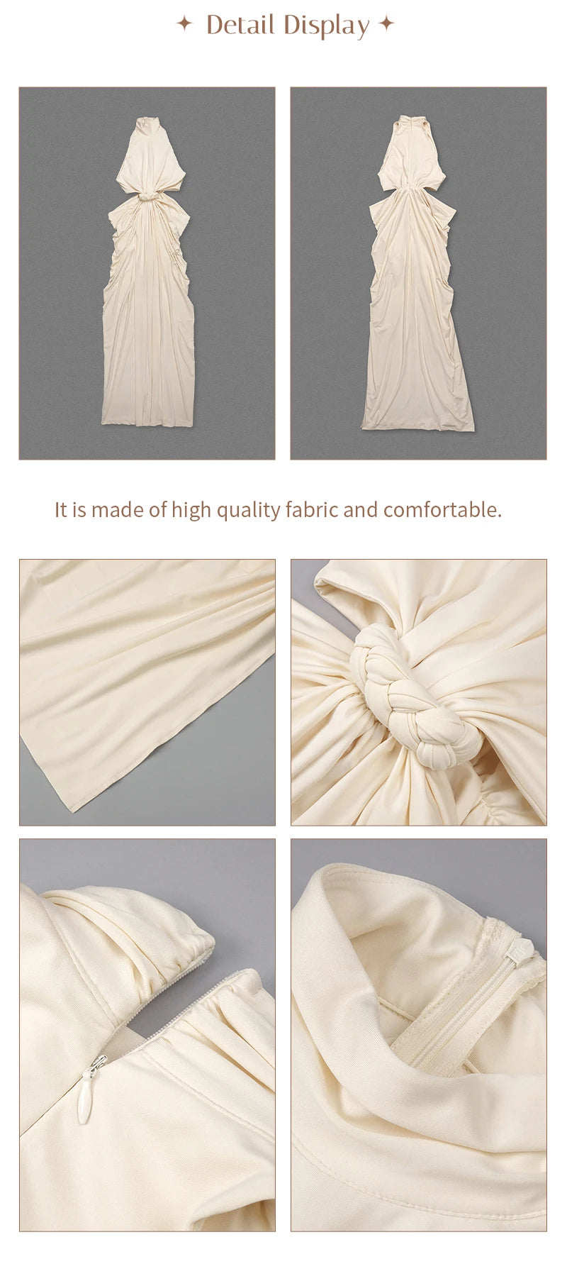 Robe longue torsadée et découpée