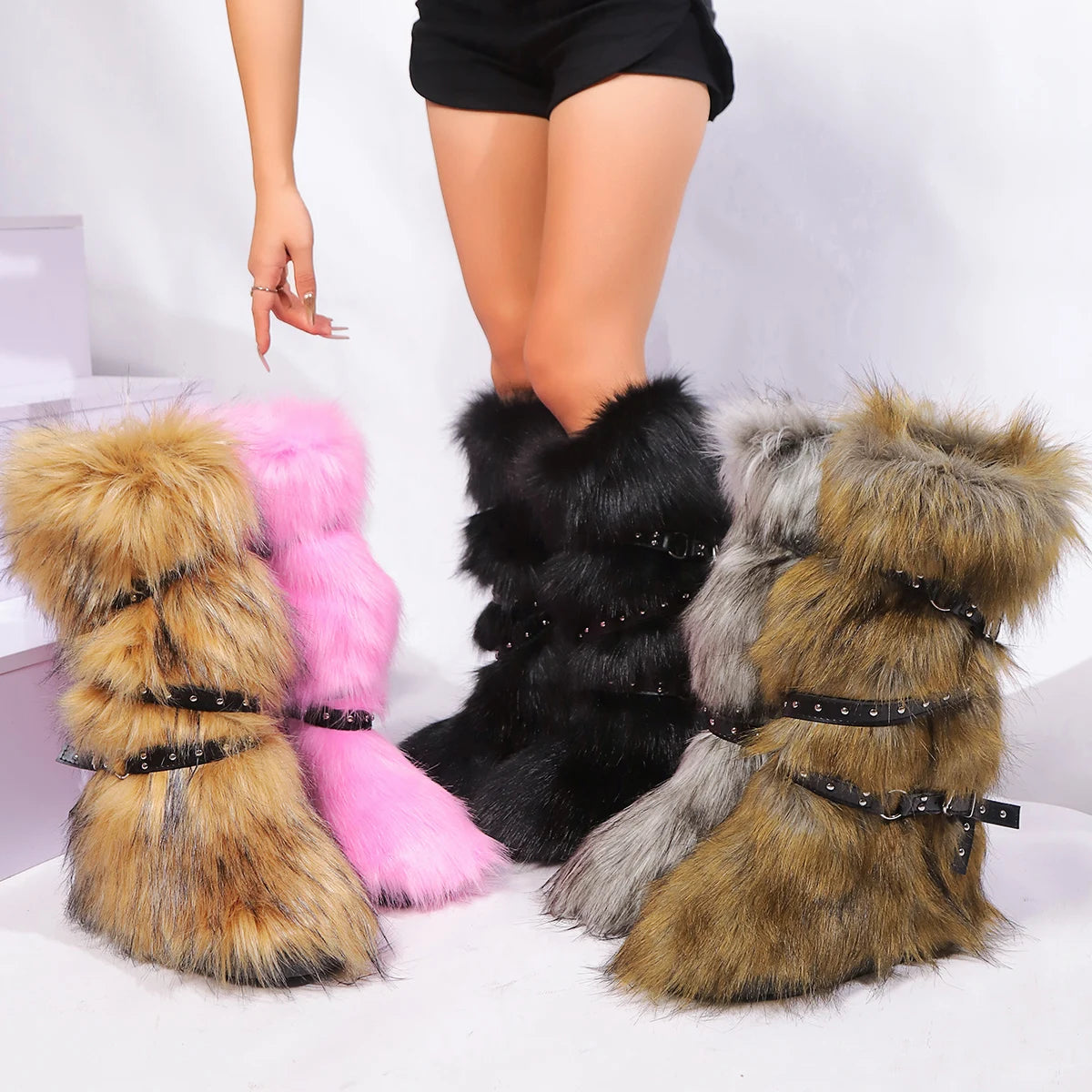 Bottes douces et pelucheuses