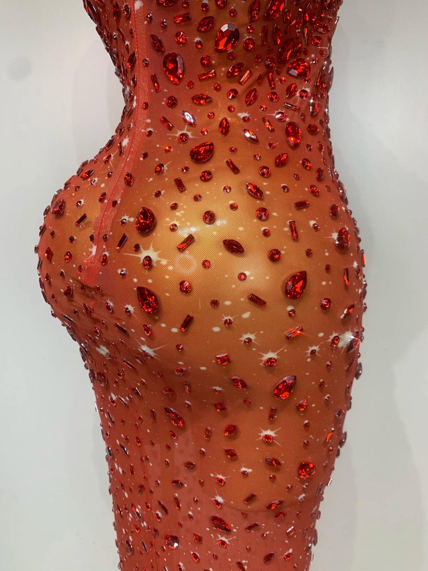 Robe longue en maille et strass Zoey