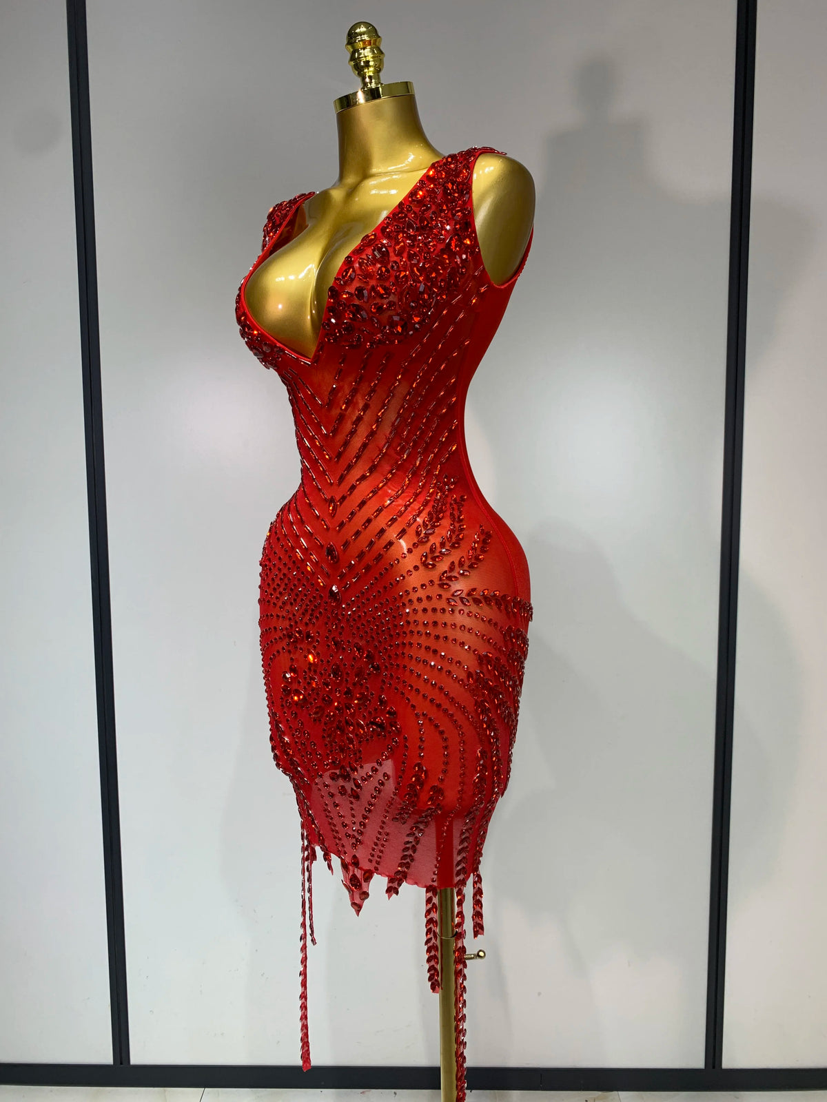 Frankie Rhinestones Mesh Dress