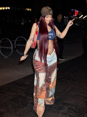 Leather 3D Print Pants