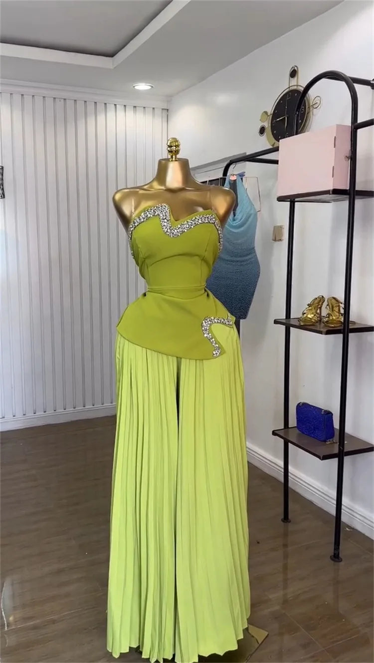 Katrine Pleated Wide Leg Pants Set