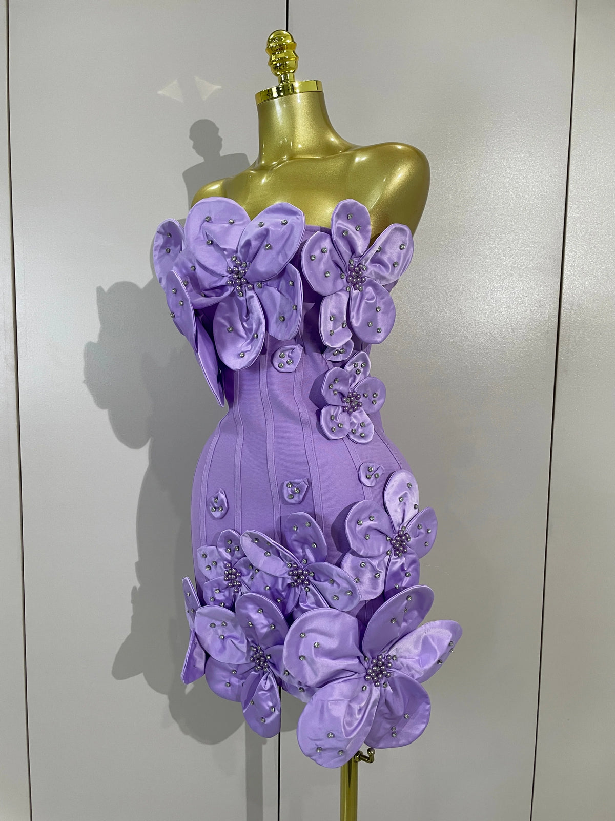 Luxe Chic Flower Bandage Mini Dress