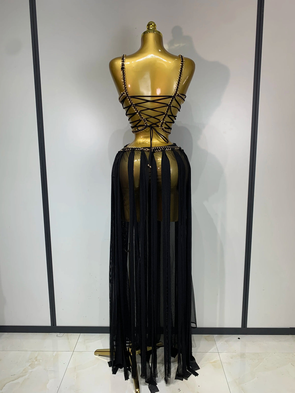 Robe longue Selena en maille dos nu