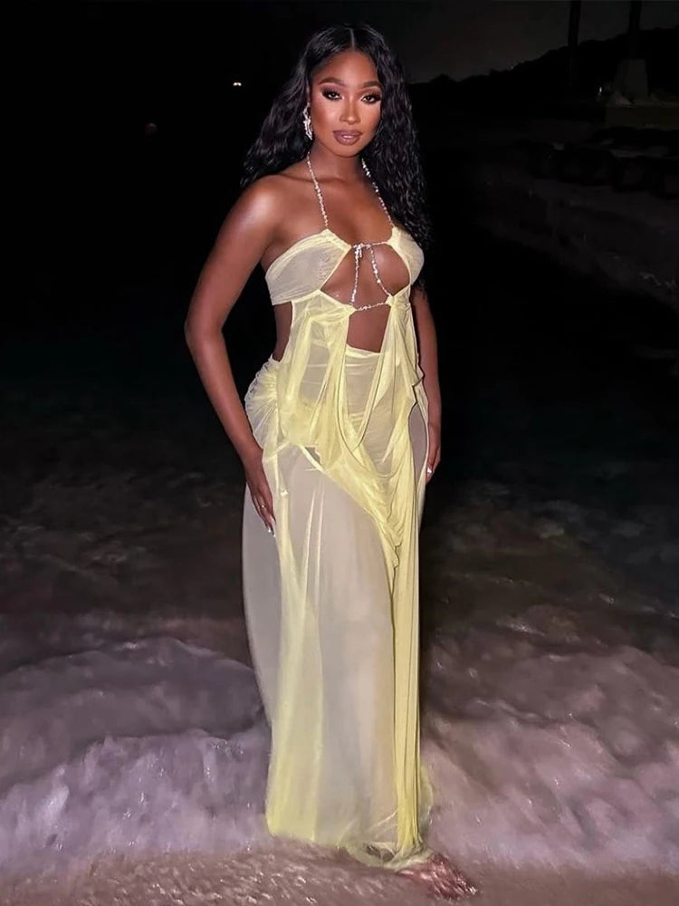 Nina Ruched Maxi Dress