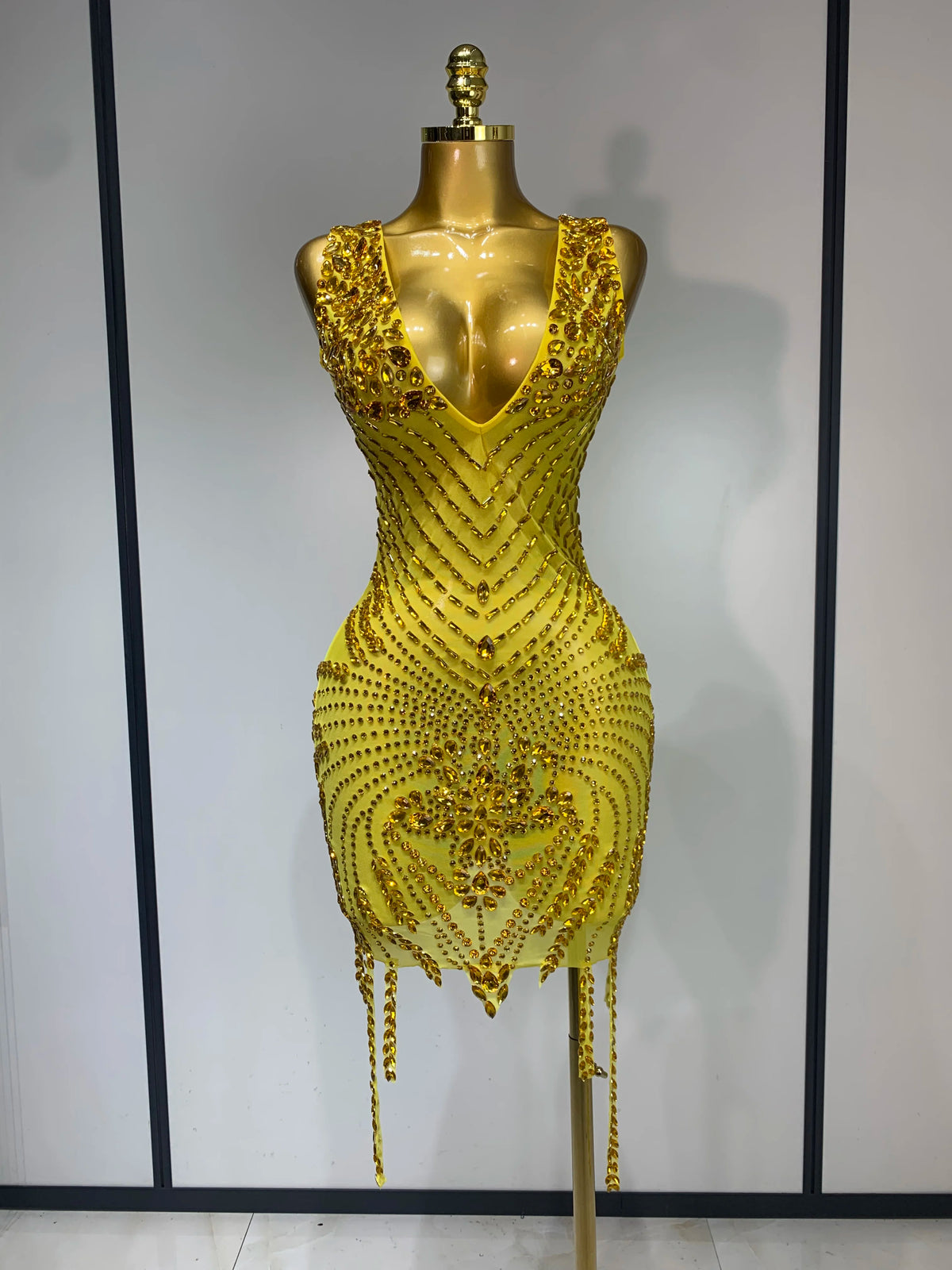 Frankie Rhinestones Mesh Dress