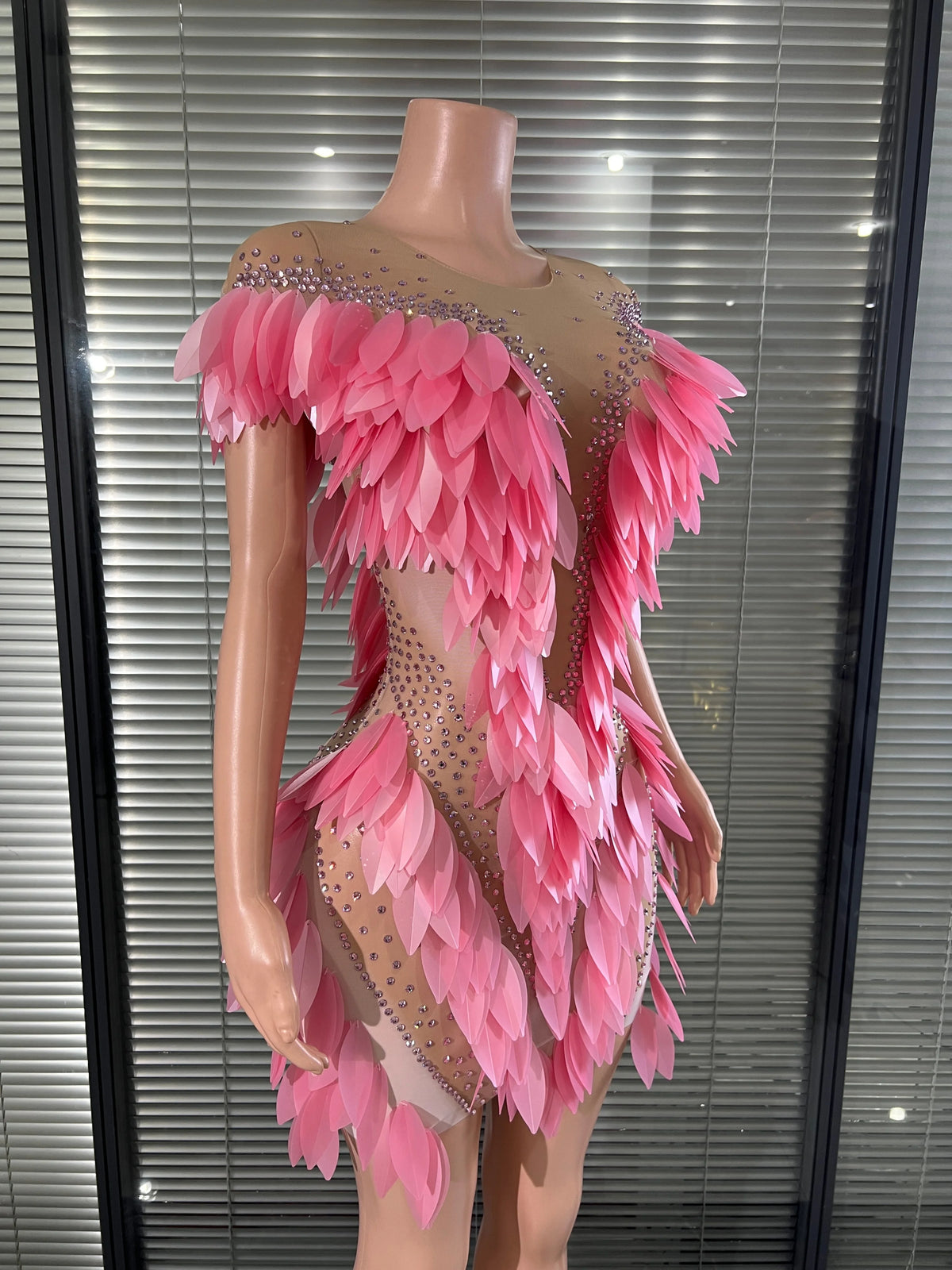 Hot Leaf Sequins Mini Dress
