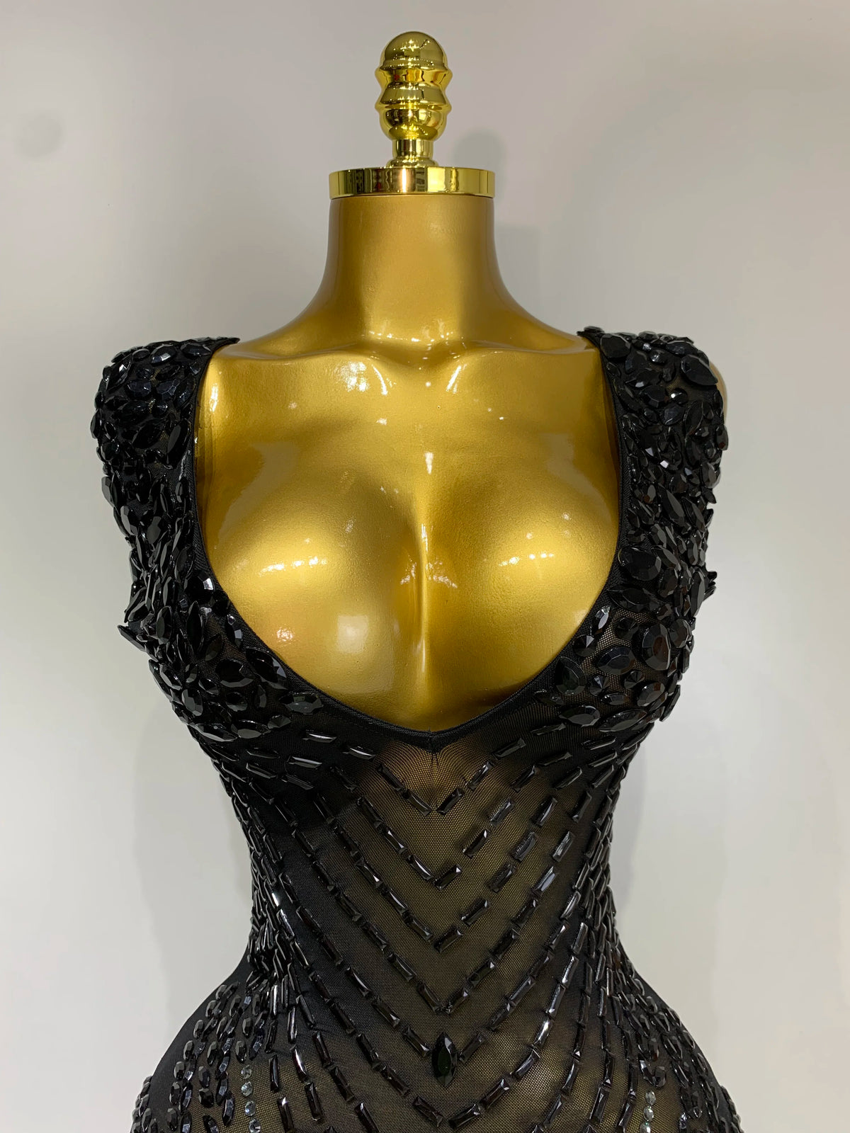 Frankie Rhinestones Mesh Dress