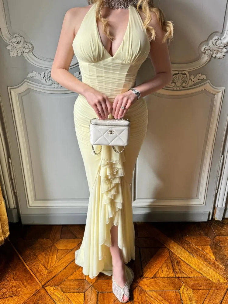 Robe longue froncée Lourna