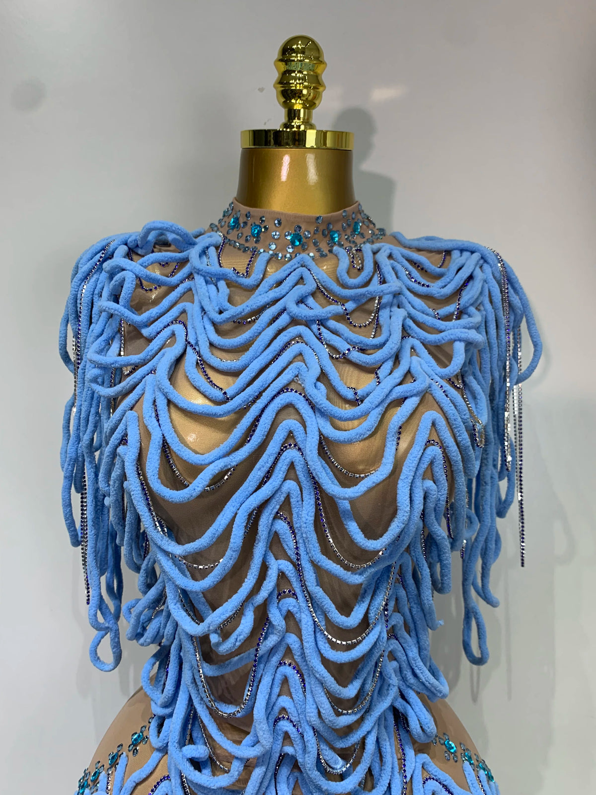 Monika Rinestone Mesh Mini Dress