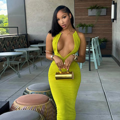 Metallic Chain Maxi Dress