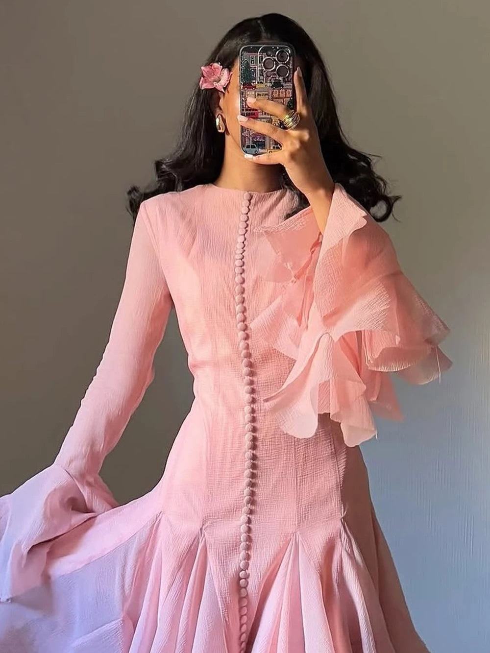 Robe midi évasée Lory Peated