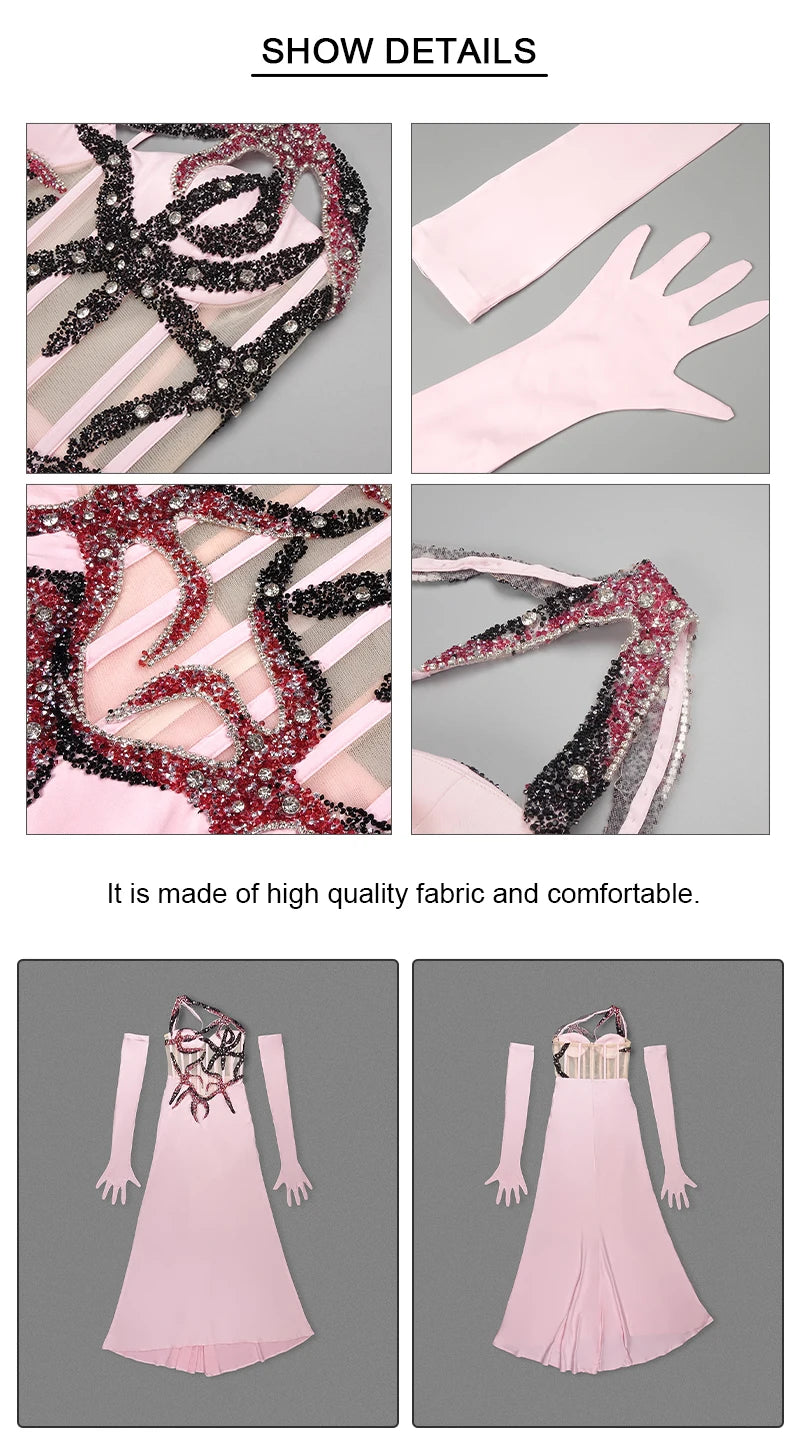 Sequins Diagonal Collar Cocktail Dress