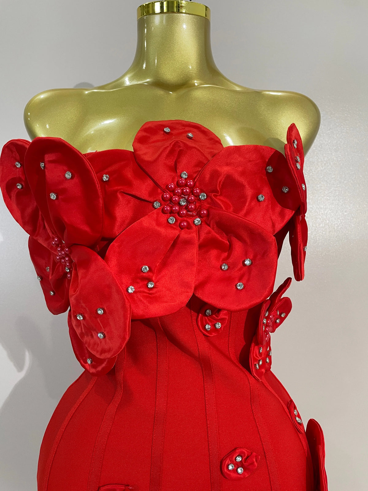 Luxe Chic Flower Bandage Mini Dress