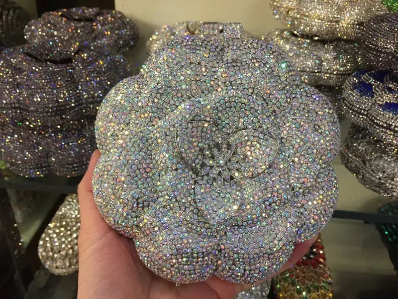 Pochette Fleurie en Cristal