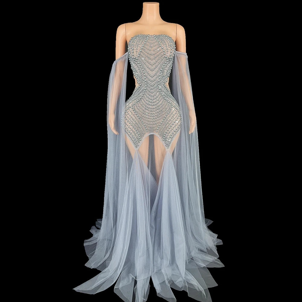 Robe longue transparente Helena