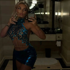 Katrina Sequins Skirt Set