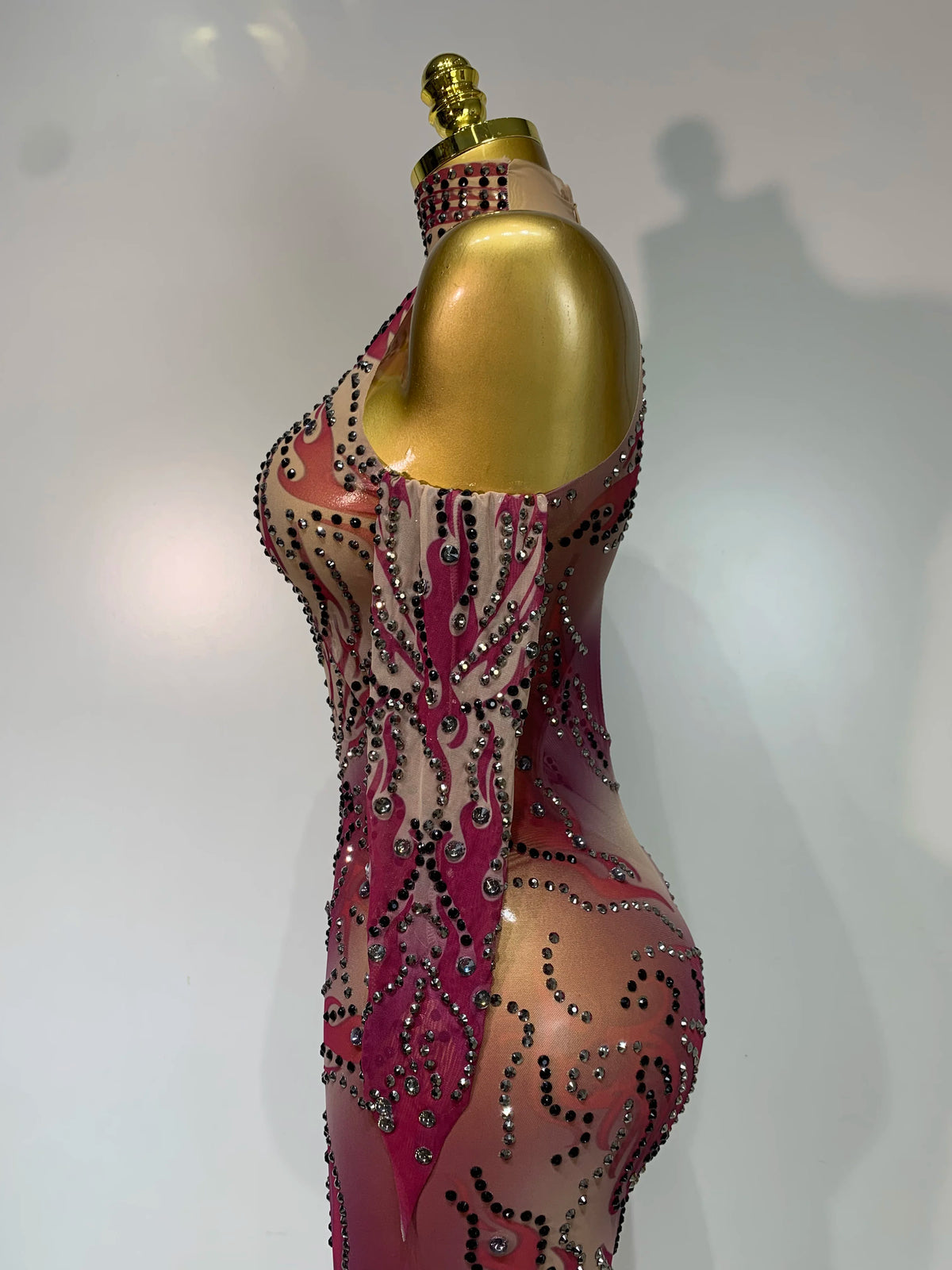 Alyza Rhinestone Mesh Jumpsuit