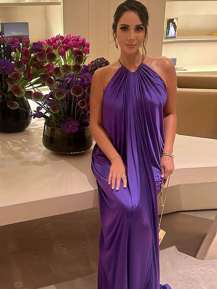 Robe longue en soie Dania