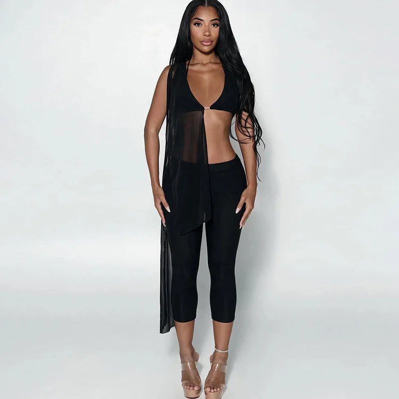 Melynda Mesh Capri Set