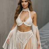 Steph Crochet Tassel Maxi Skirt Set