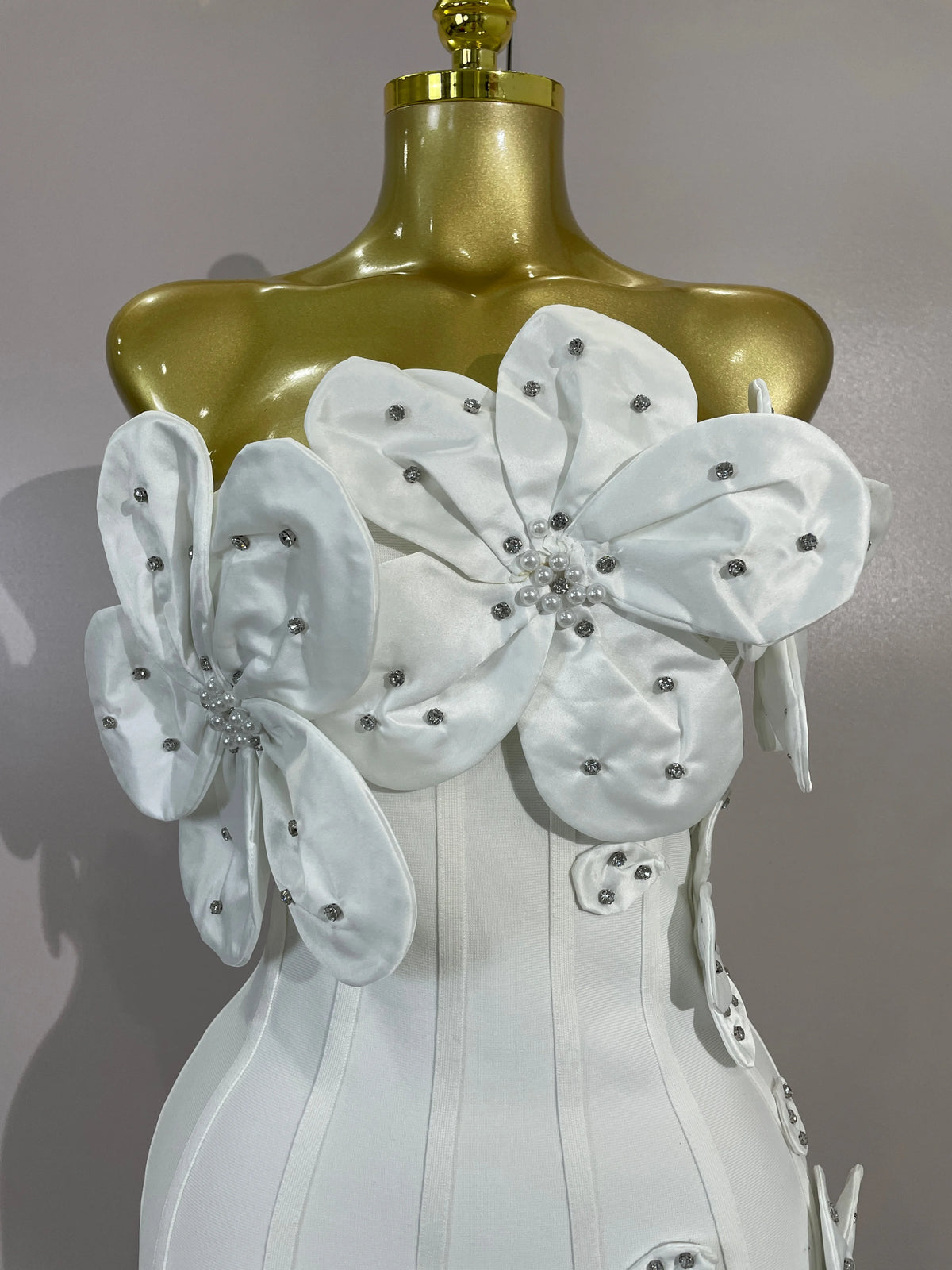 Luxe Chic Flower Bandage Mini Dress