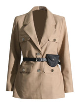 Notched Collar Belt Temperament Blazer