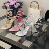 Flower Embellished High Heels
