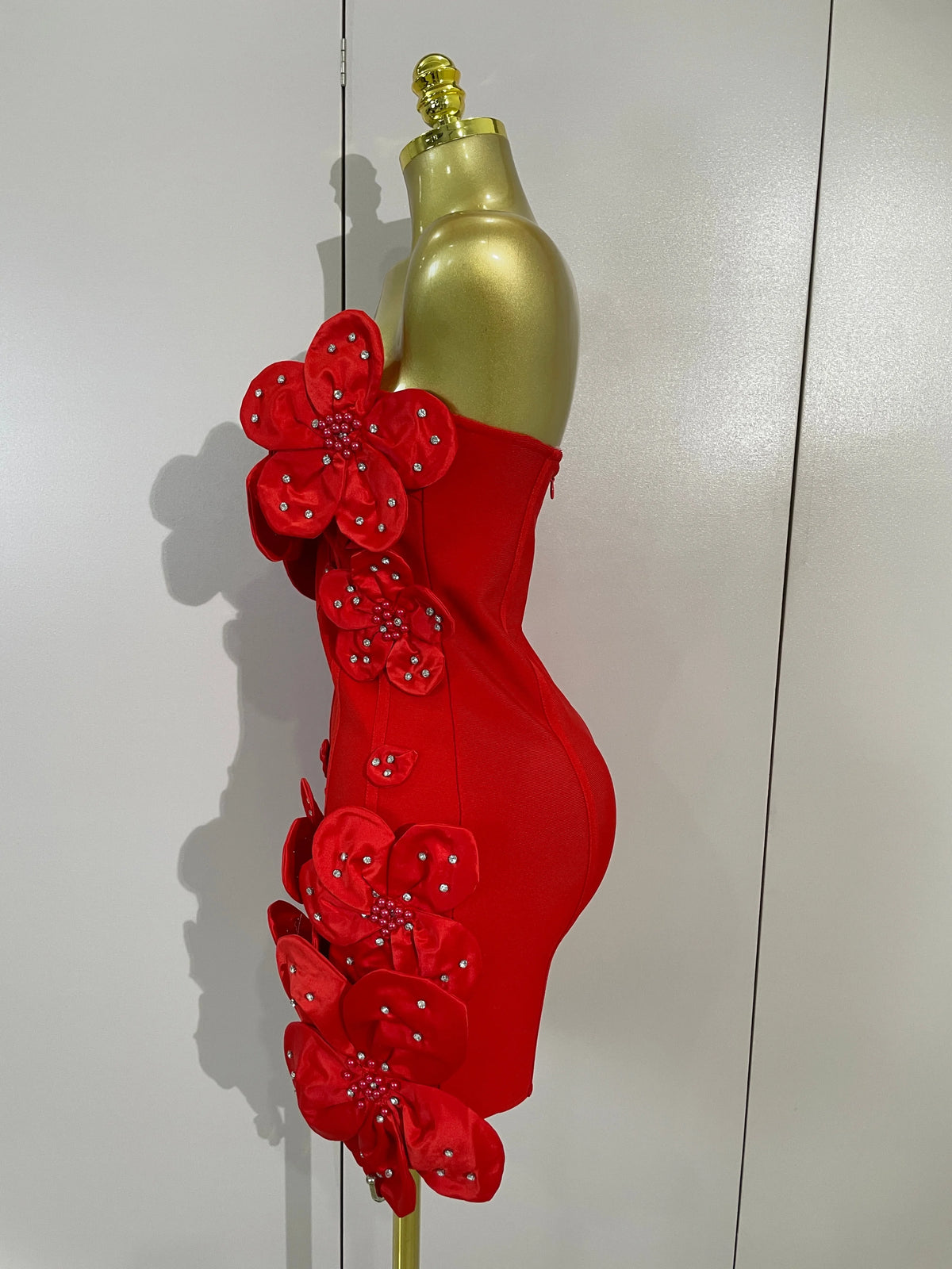 Luxe Chic Flower Bandage Mini Dress