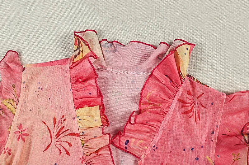Butterfly Ruffled Crop Top