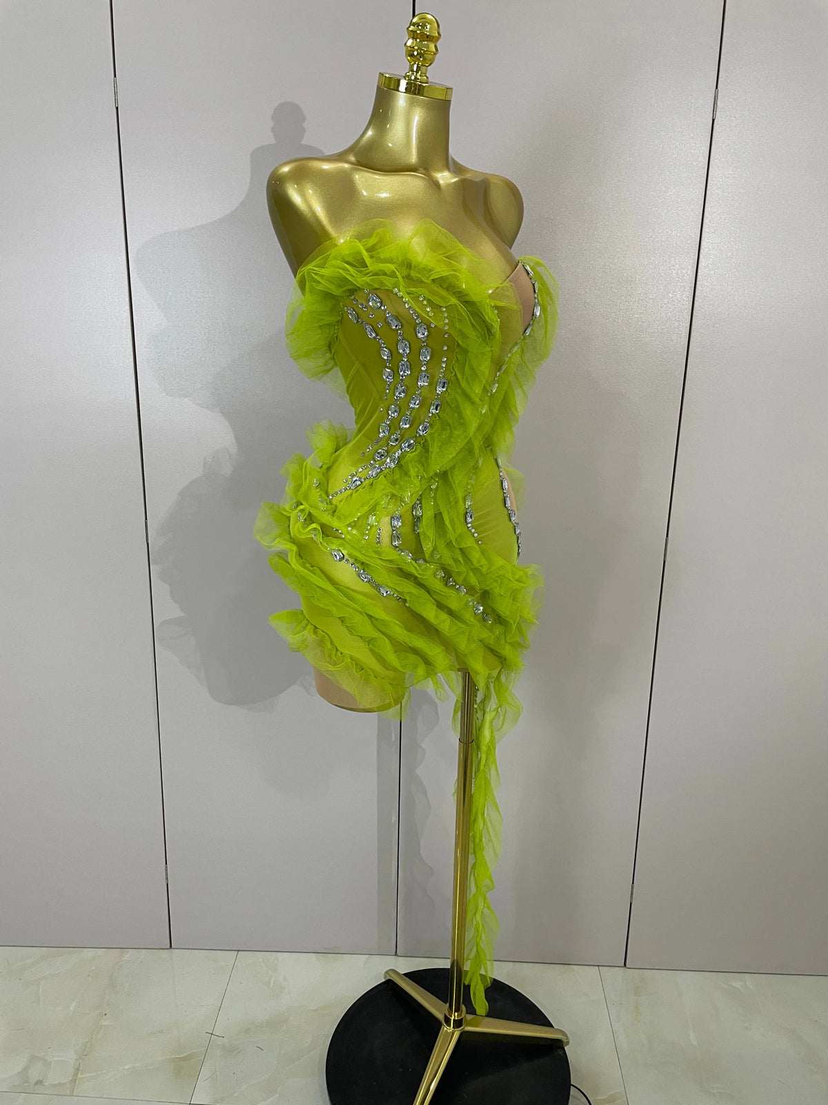 Lorna Green Mesh Mini Dress
