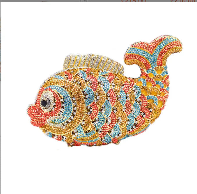 Pochette poisson ornée de strass