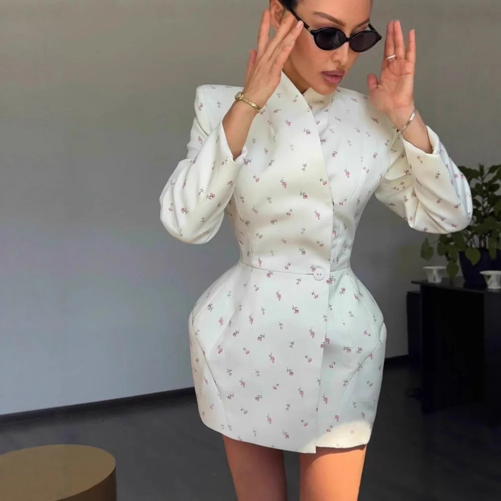 Robe blazer fleurie