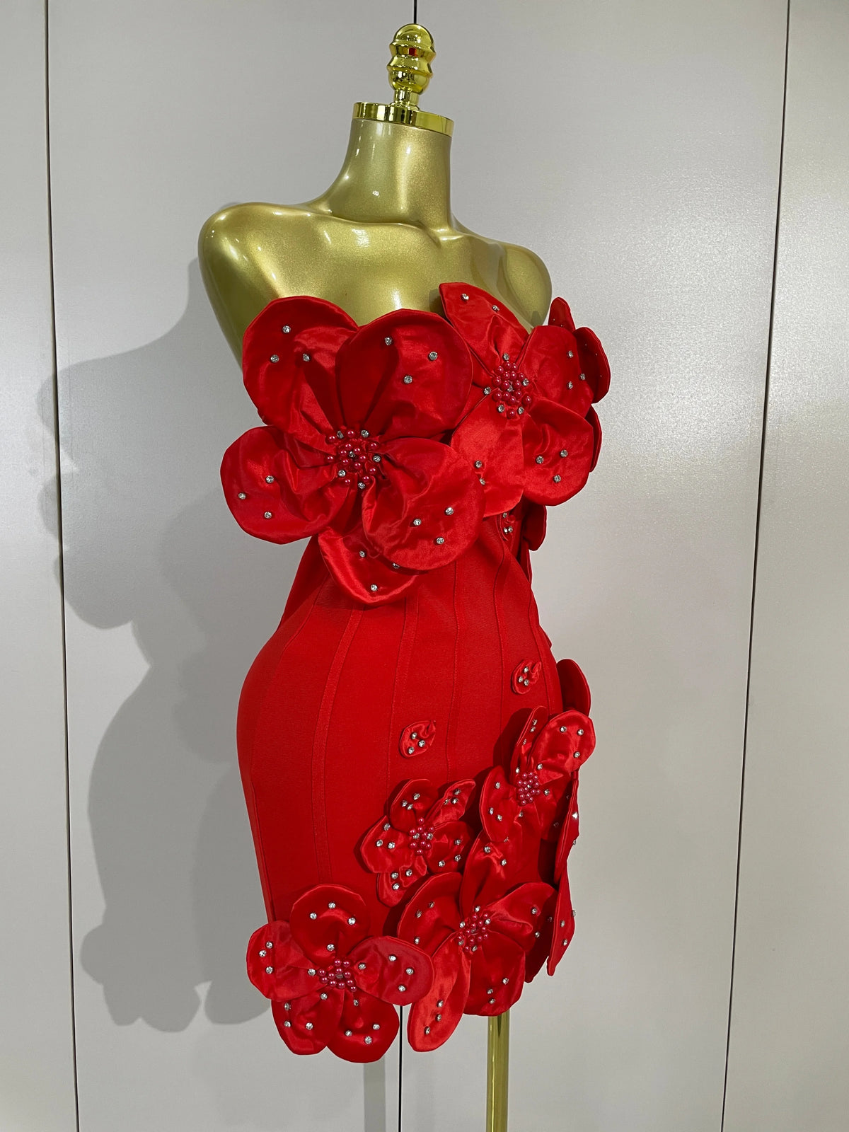 Luxe Chic Flower Bandage Mini Dress